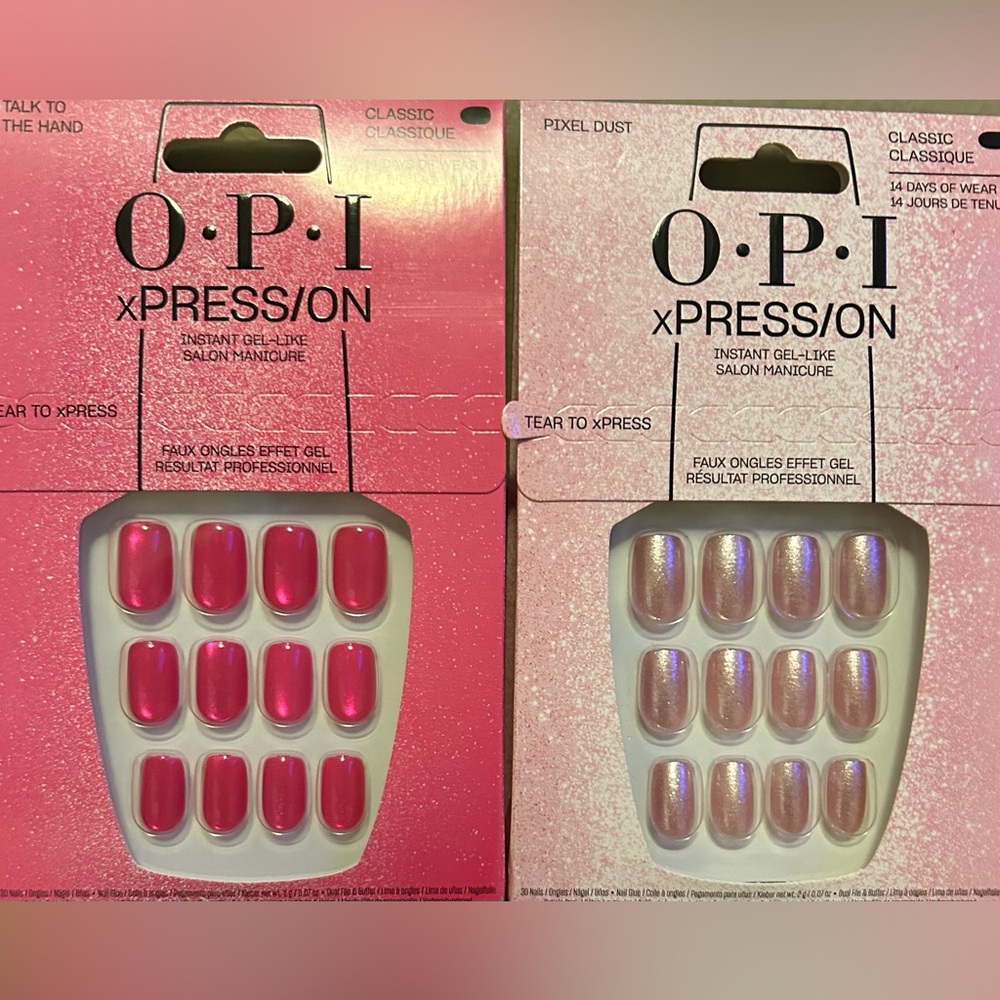 OPI xPRESS/ON Instant Gel-Like Salon Manicure - Talk To The Hand & Pixel Dust💗